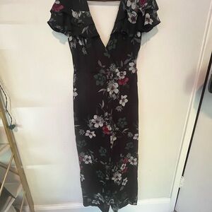 June & Hudson Black Floral Maxi Dress